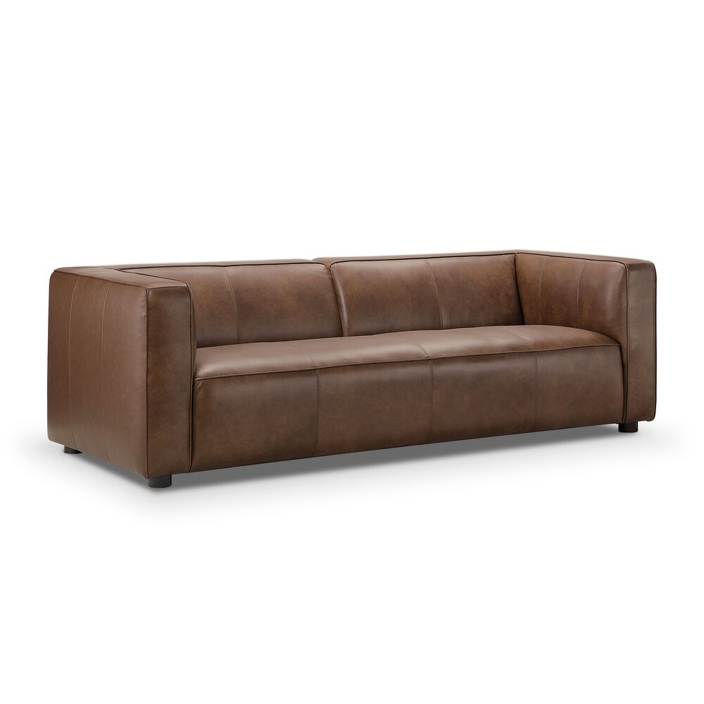 Abbyson Otto Modern Top Grain Leather Sofa