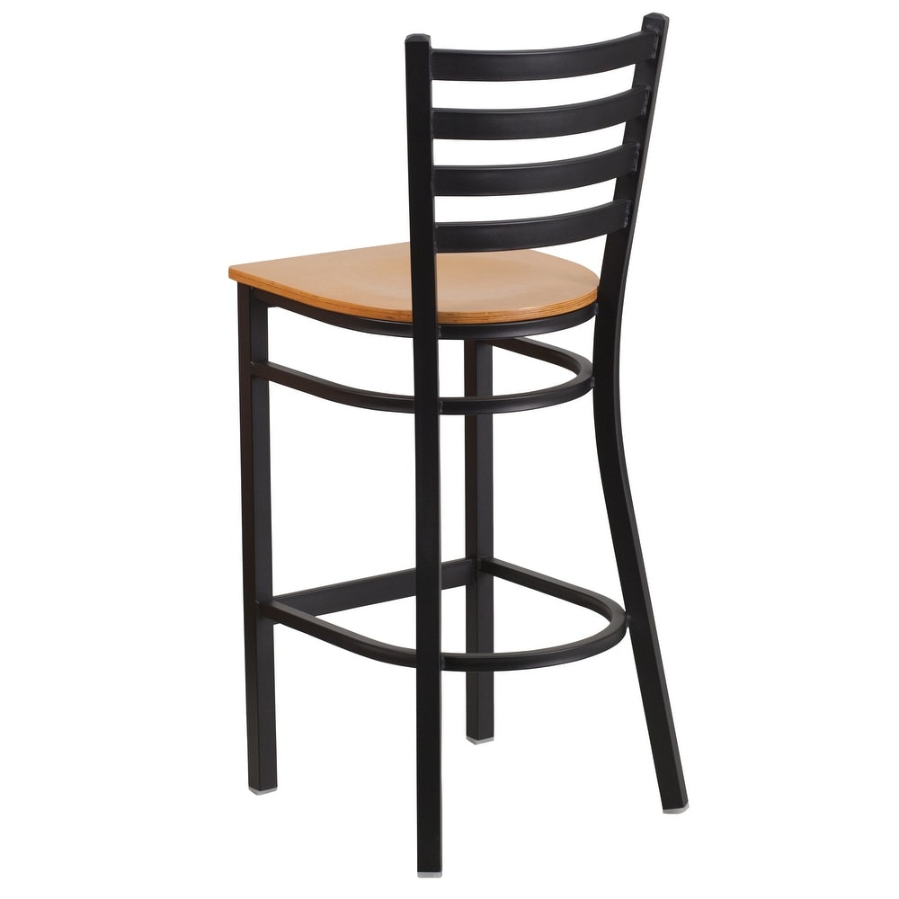 Ladder Back Metal Restaurant Barstool   17\