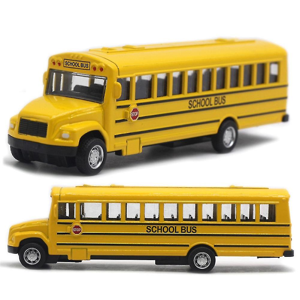 Naievear Alloy Pull Back School Bus Model Collection Vehicle Children Car Toy Decor Gift