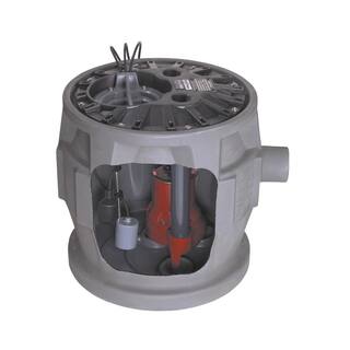 Liberty Pumps Pro380 Series 410 HP Submersible Pre-Assembled Simplex Sewage System with LE41 Pump 24 in. x 24 in. Polyethylene Basin P382LE41