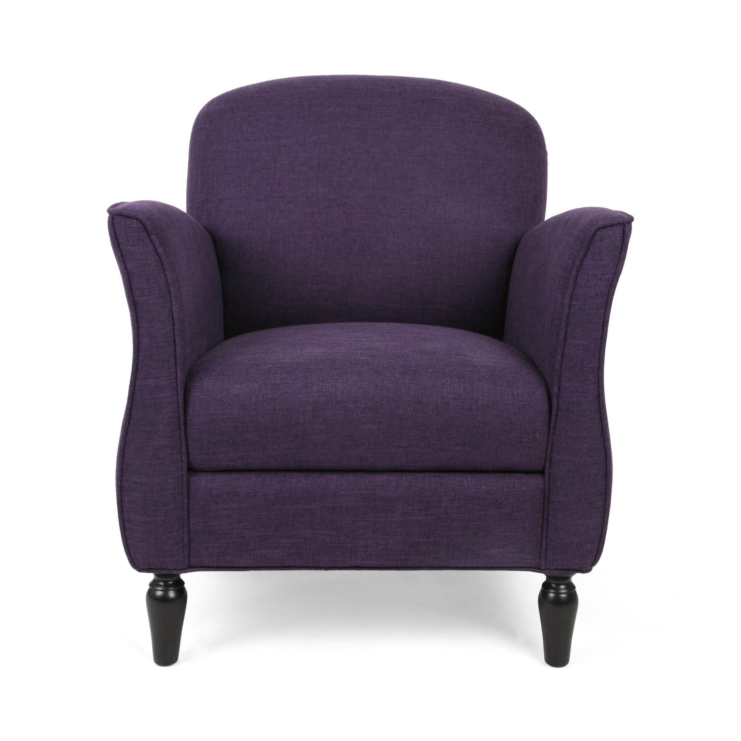 Crew Contemporary Upholstered Tweed Fabric Armchair with Piped Edges