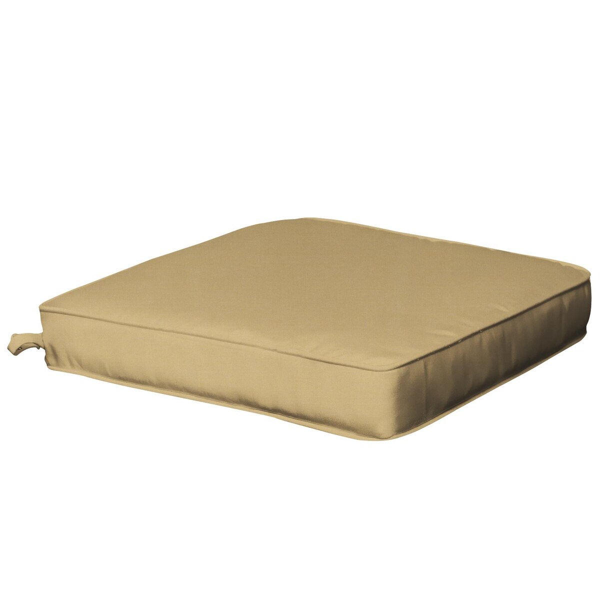 Sunbrella Canvas Wheat Medium Outdoor Replacement Seat Cushion W/ Piping By Signature