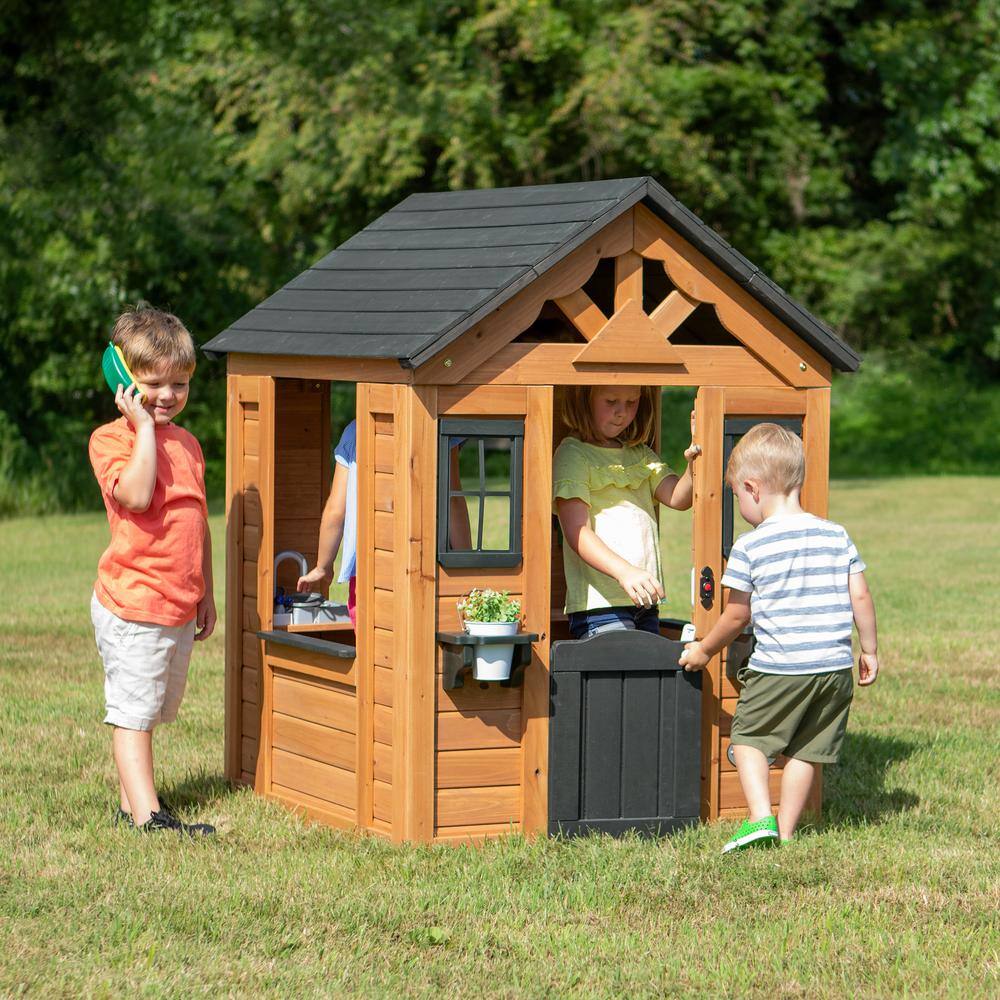 Backyard Discovery Sweetwater Outdoor Wooden Playhouse with Kitchen 2001312com