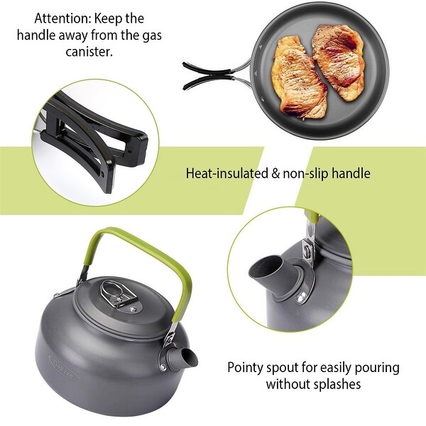 12Pcs Aluminum Camping Cookware Set