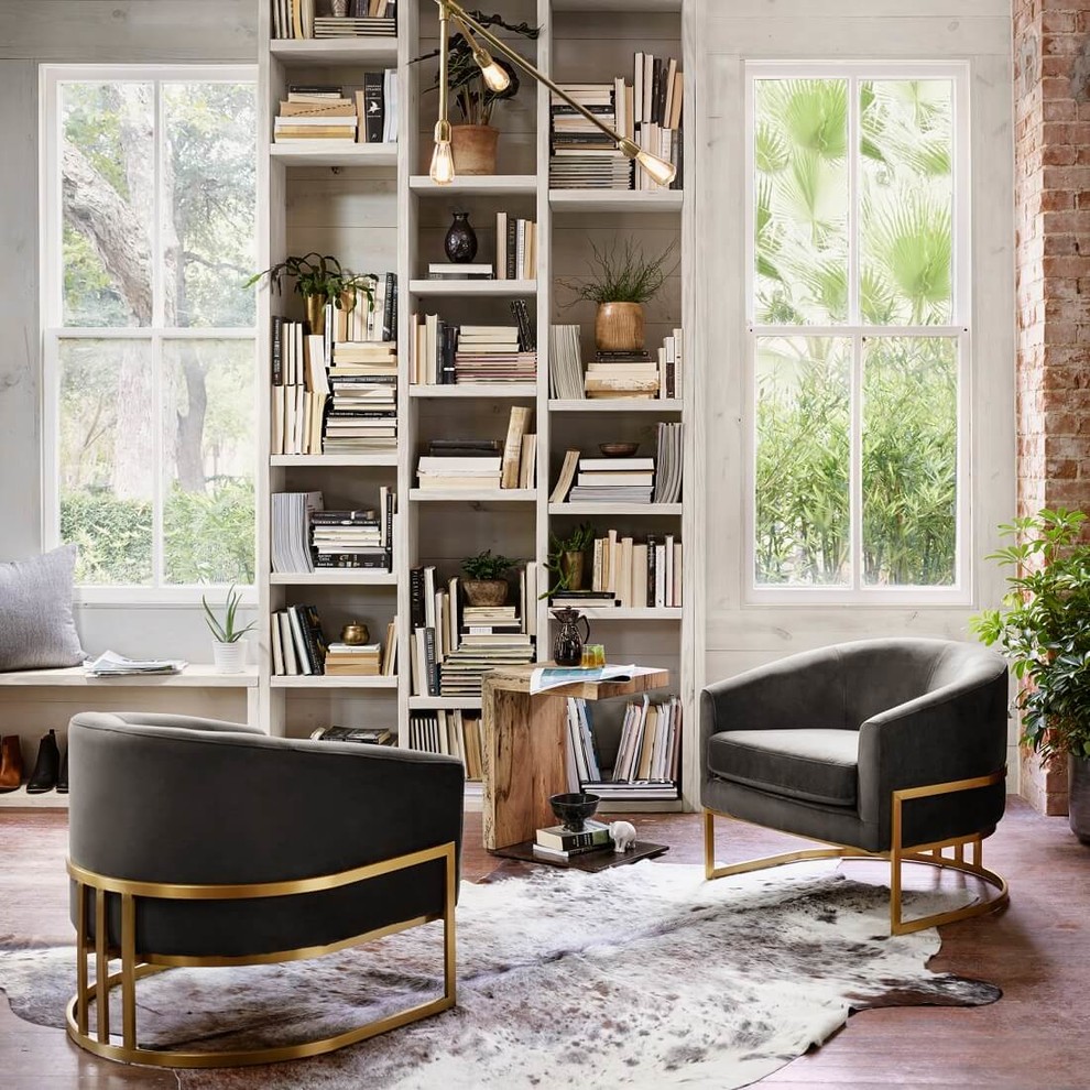 Corbin Brass Frame Chair   Contemporary   Armchairs And Accent Chairs   by Zin Home  Houzz