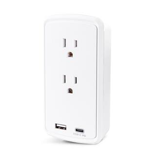 CyberPower 2-Outlet Surge Protector USB-A USB-C Wall Tap P2WUCHD