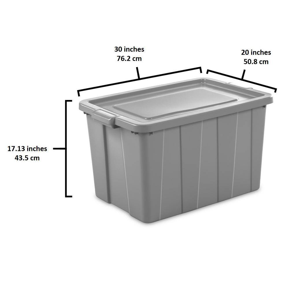 Sterilite Tuff1 30 Gal. Plastic Storage Tote Container Bin with Lid (4-Pack) 4 x 16796A04