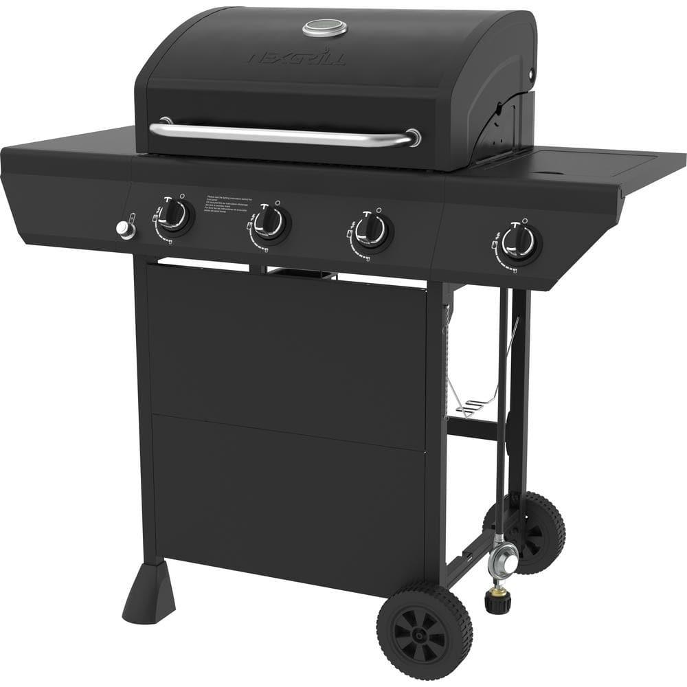 Nexgrill 3Burner Propane Gas Grill in Black with Side Burner