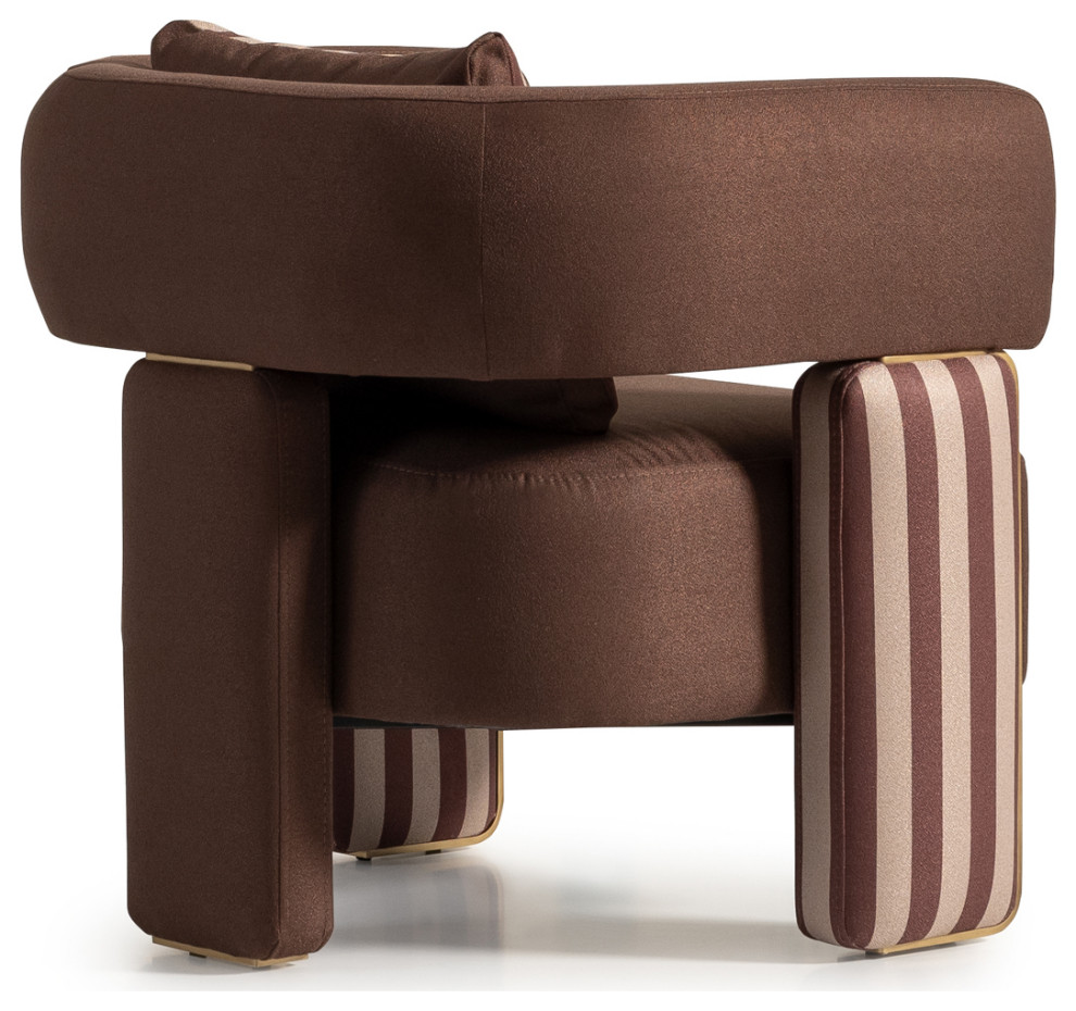 Amora Accent Chair Brown/Eggshell Walnut   Contemporary   Armchairs And Accent Chairs   by Michael Amini  Houzz