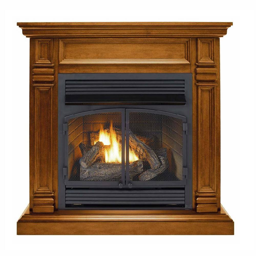 Duluth Forge Dual Fuel Ventless Fireplace - 32000 BTU T-Stat Control Apple Spice Finish 170157