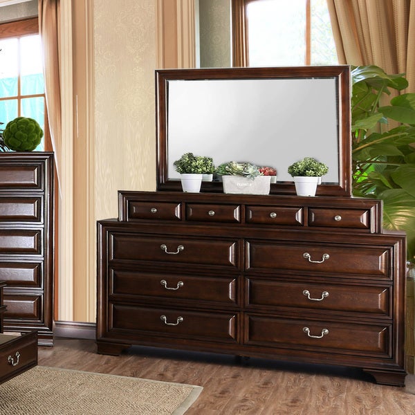 Furniture of America Oslo Traditional 2-piece Dresser and Mirror Set - - 21281915