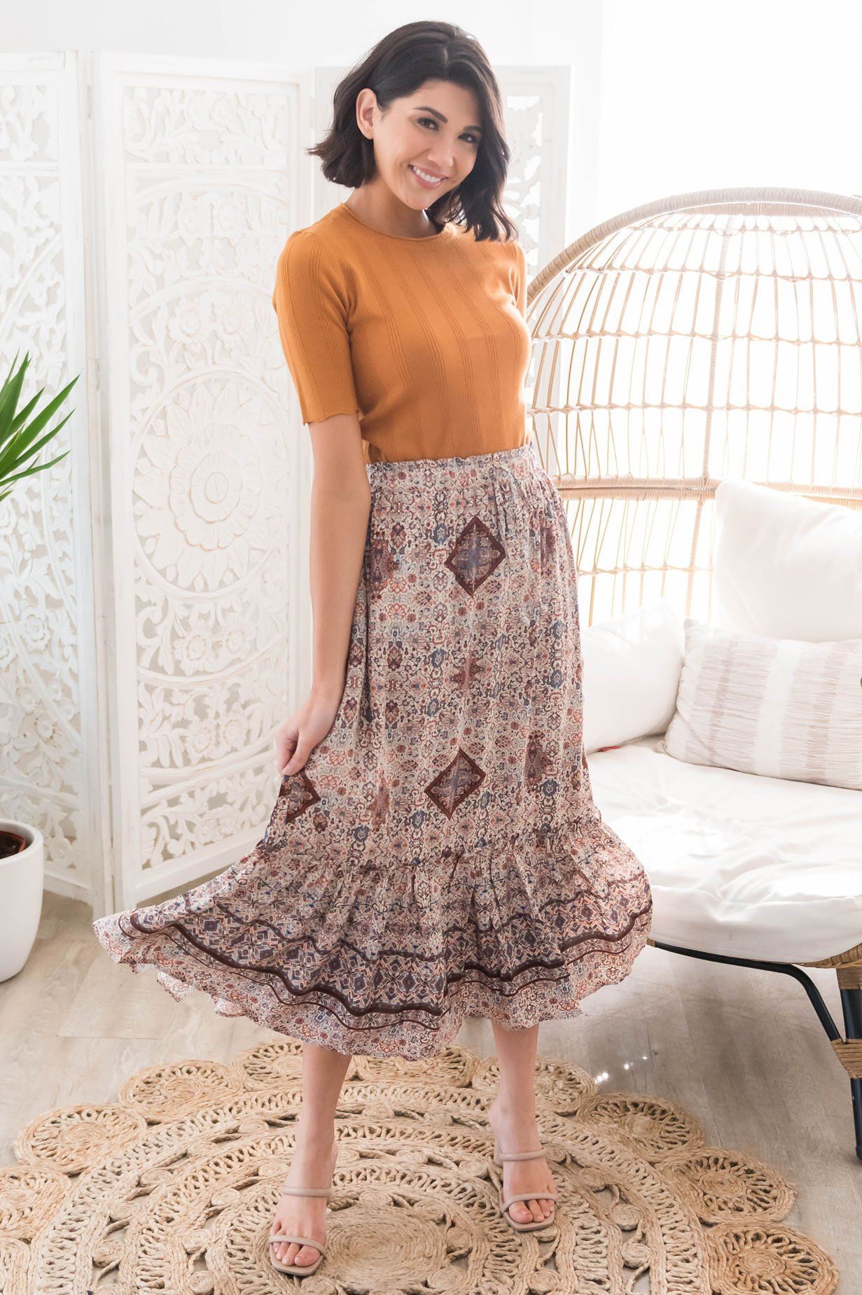 On An Adventure Modest Skirt