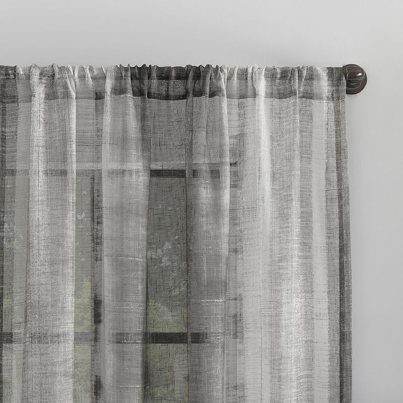 Archaeo Shibori Stripe Linen Blend Window Curtain