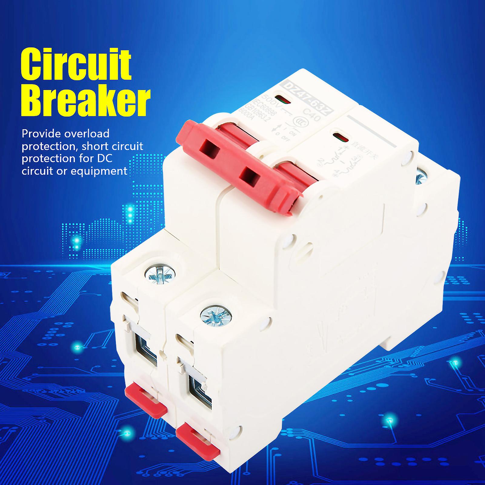 2p 40a Dc 500v Mini Circuit Breaker Mcb Safety Breaker Dz4763z2p