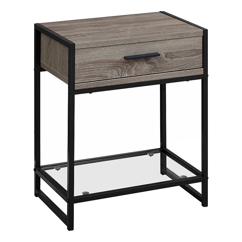 22.25 Rectangular Accent Table with Tempered Glass Top