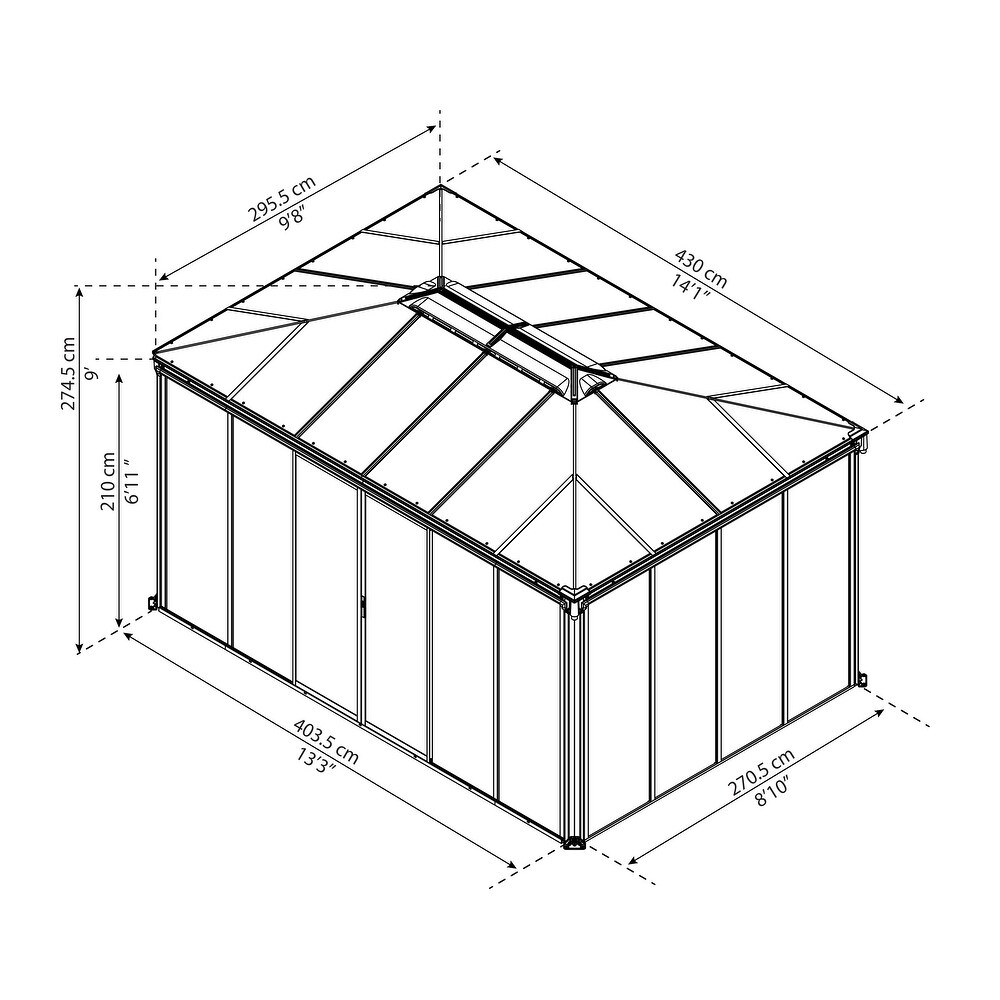 Ledro Gray/Bronze Closed Gazebo / Hot Tub Enclosure and