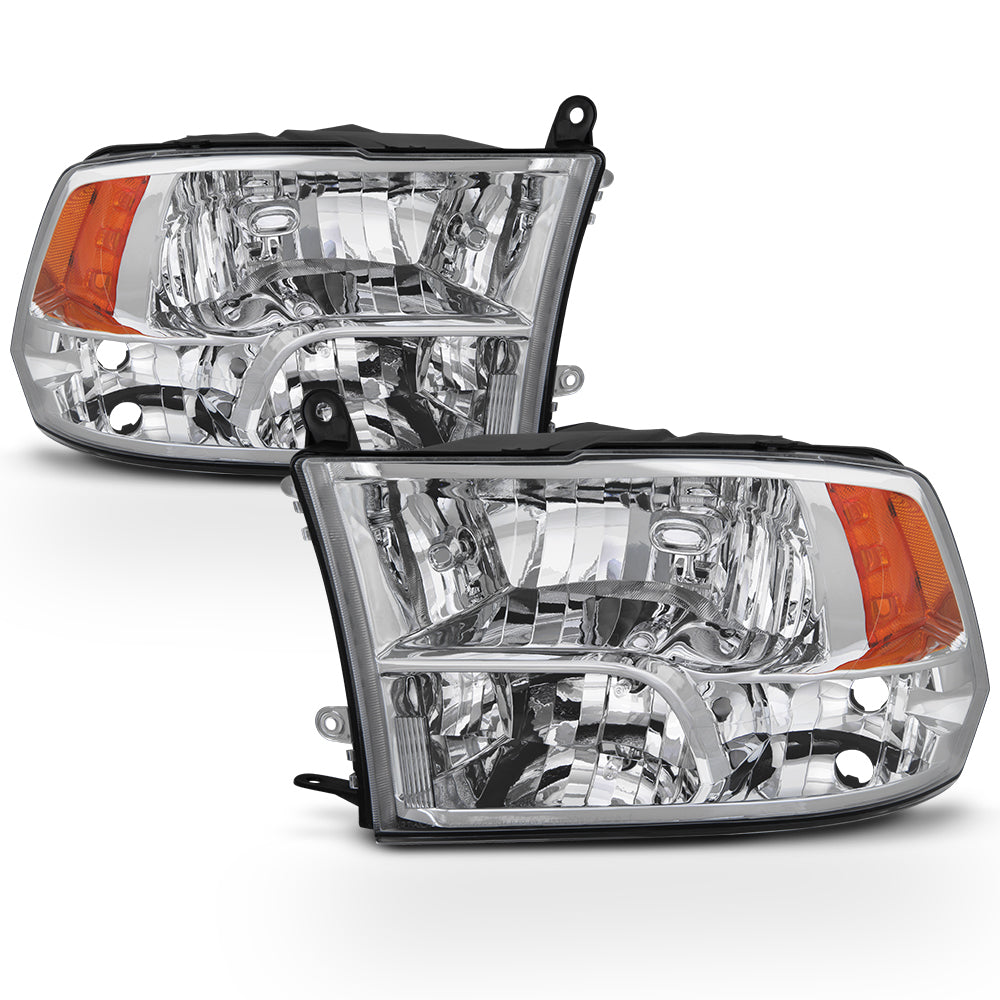 Fits 2009-2018 Dodge Ram 1500 2010-2018 2500 3500 Quad Style Headlights Lamps