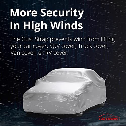 Gust Strap Car Cover Wind Protector Truck / SUV Size - Protect Your Car Cover from Blowing Off in High Winds - Works with Most SUVs， Trucks， Vans， and More! Universal Fit. Complete Wind Kit.