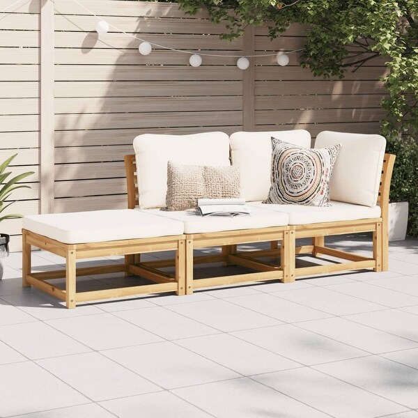 vidaXL Patio Sofa with Cushions 2Seater Outdoor Loveseat Solid Wood Acacia