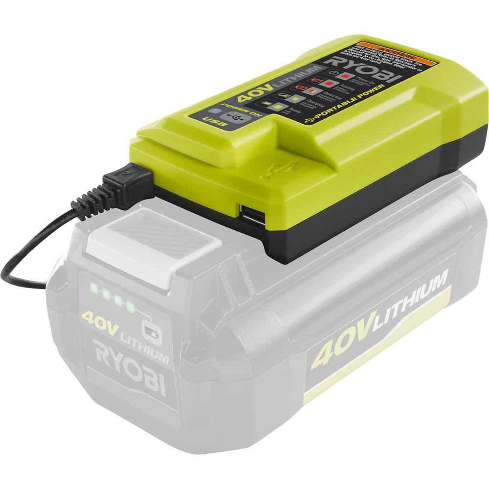 RYOBI 40V Lithium-Ion Charger with USB Port OP403A