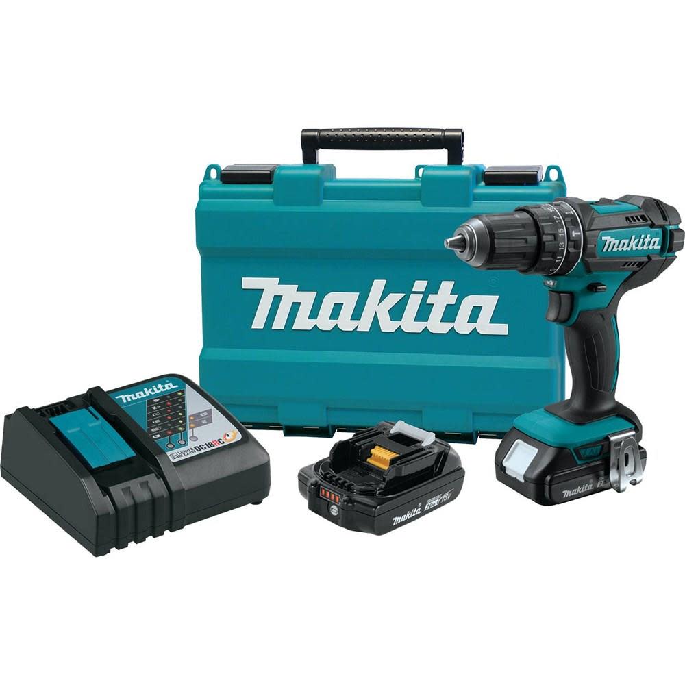 18V Compact Lithium-Ion Cordless 1/2 in. Hammer Driver-Drill Kit (2.0Ah) ;