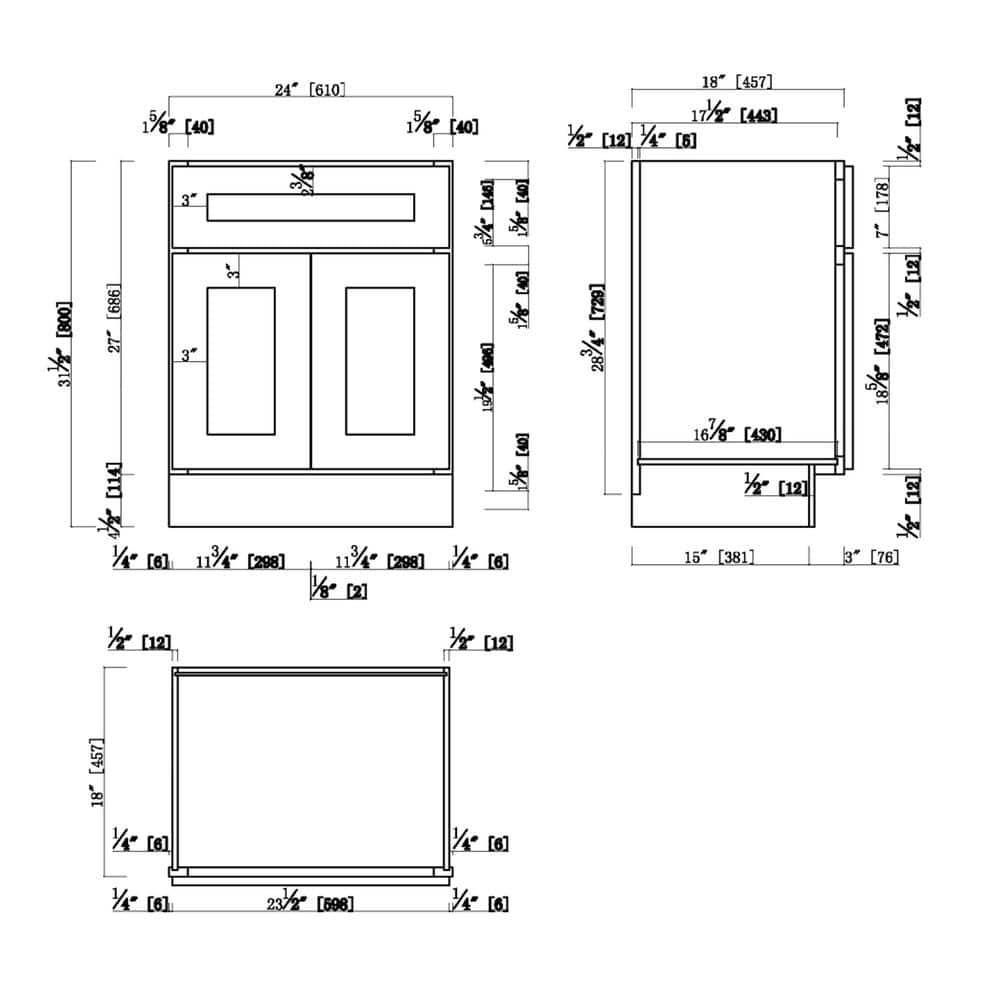 Design House Brookings Plywood 24 in W x 18 in D 2Door Shaker Style Bath Vanity Cabinet Only in Espresso