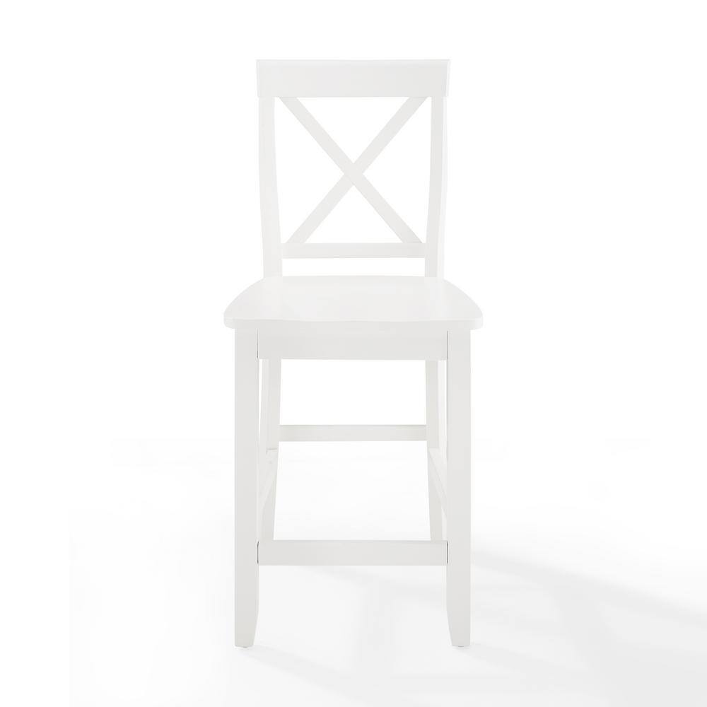 CROSLEY FURNITURE White X-Back Counter Stool (Set of 2) CF500424-WH