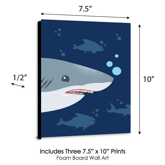 Big Dot Of Happiness Shark Zone Nursery Wall Art Kids Room Decor And Jawsome Shark Home Decoration Gift Ideas 7 5 X 10 Inches Set Of 3 Prints