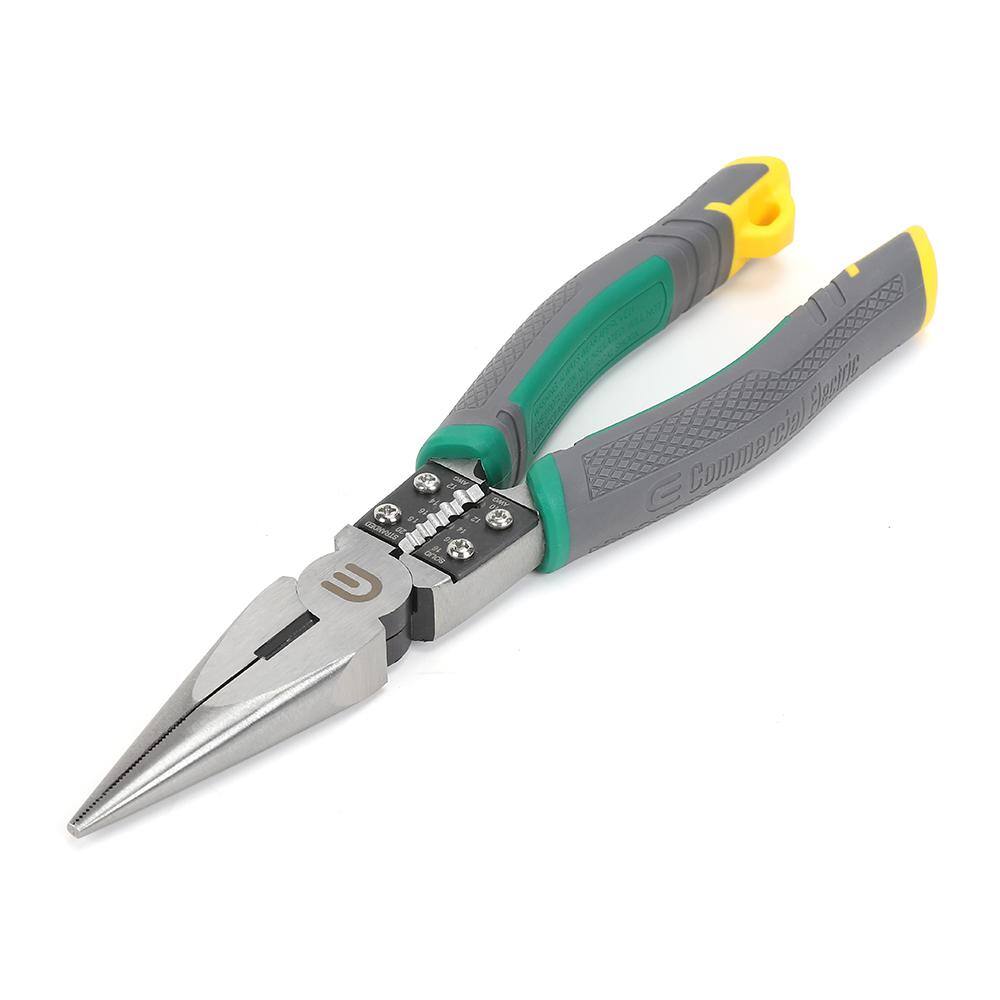 Commercial Electric 8 in. Long Nose Pliers and Stripper CE190203