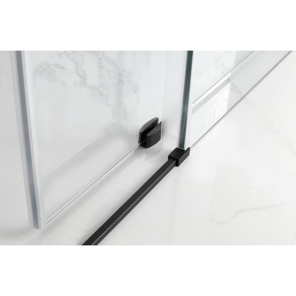 Aston Kamaya 56 - 60 in. x 60 in. Completely Frameless Sliding Tub Door in Matte Black Right Opening TDR984WFEZ-MB-60-10-R