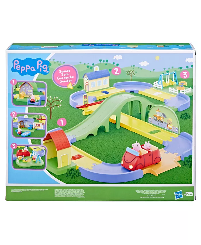 Peppa Pig All Around Peppas Town Set with Adjustable Track  Car