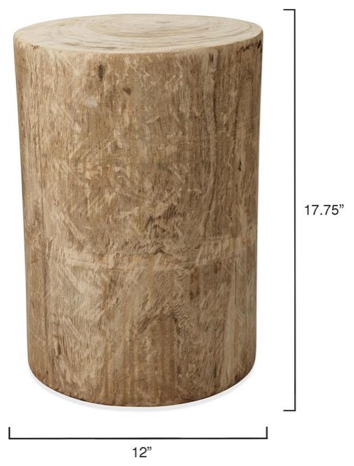 Rustic Natural Grain Wood Tree Stump Accent Table Column Raw Blond Organic Round   Rustic   Side Tables And End Tables   by My Swanky Home  Houzz