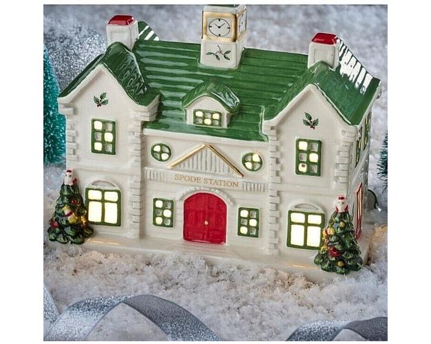 Spode Christmas Tree Led Village Train Station6 5 X 4 3 X 5 5 Inch