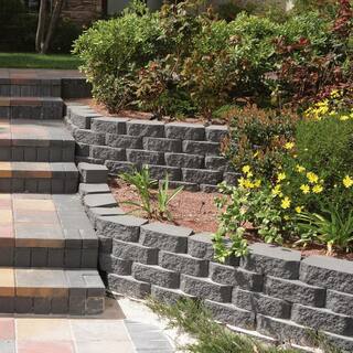 Pavestone 4 in. H x 11.63 in. W x 6.75 in. D Charcoal Retaining Wall Block (144-Pieces46.6 sq. ft.Pallet) 81103