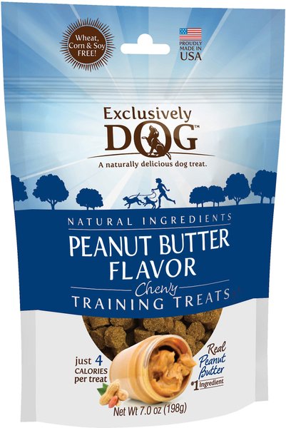 Exclusively Dog Peanut Butter Flavor Training Dog Treats， 7-oz bag