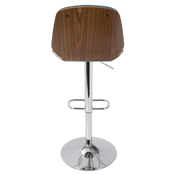 Carson Carrington Vihti Walnut Wood Adjustable Swivel Bar Stool