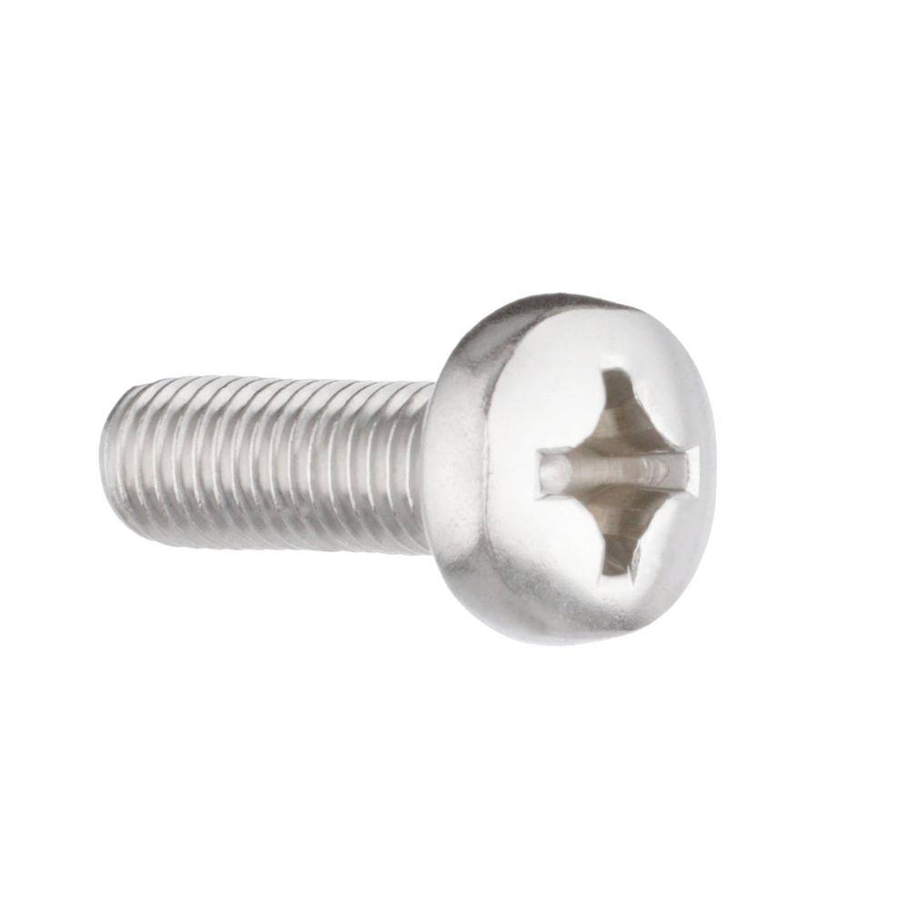 Everbilt M8-1.25 x 25 mm Phillips Pan Head Stainless Steel Machine Screw 843358