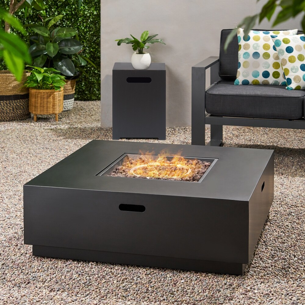 Wellington Outdoor Square Firepit by Christopher Knight Home