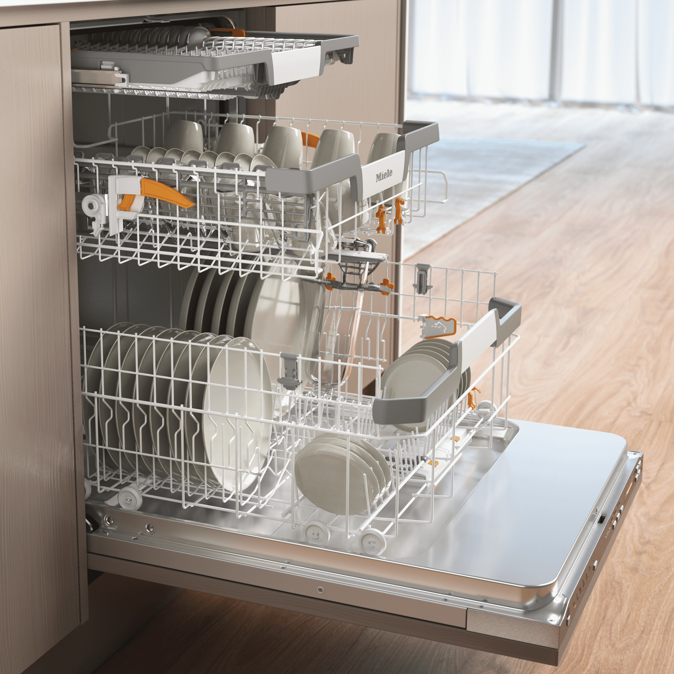 Miele G7266SCVI STAINLESS STEEL G 7266 Scvi - Fully-Integrated, Full-Size Dishwasher With 3D Multiflex Tray For Maximum Convenience.