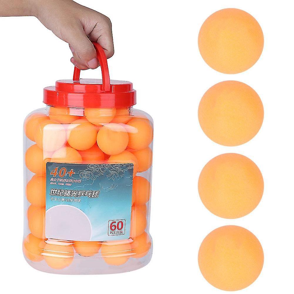 60 Pcs ABS Non-flammable Ping Pong Ball Training Game 40+ Table Tennis Ball  in Box(Yellow)