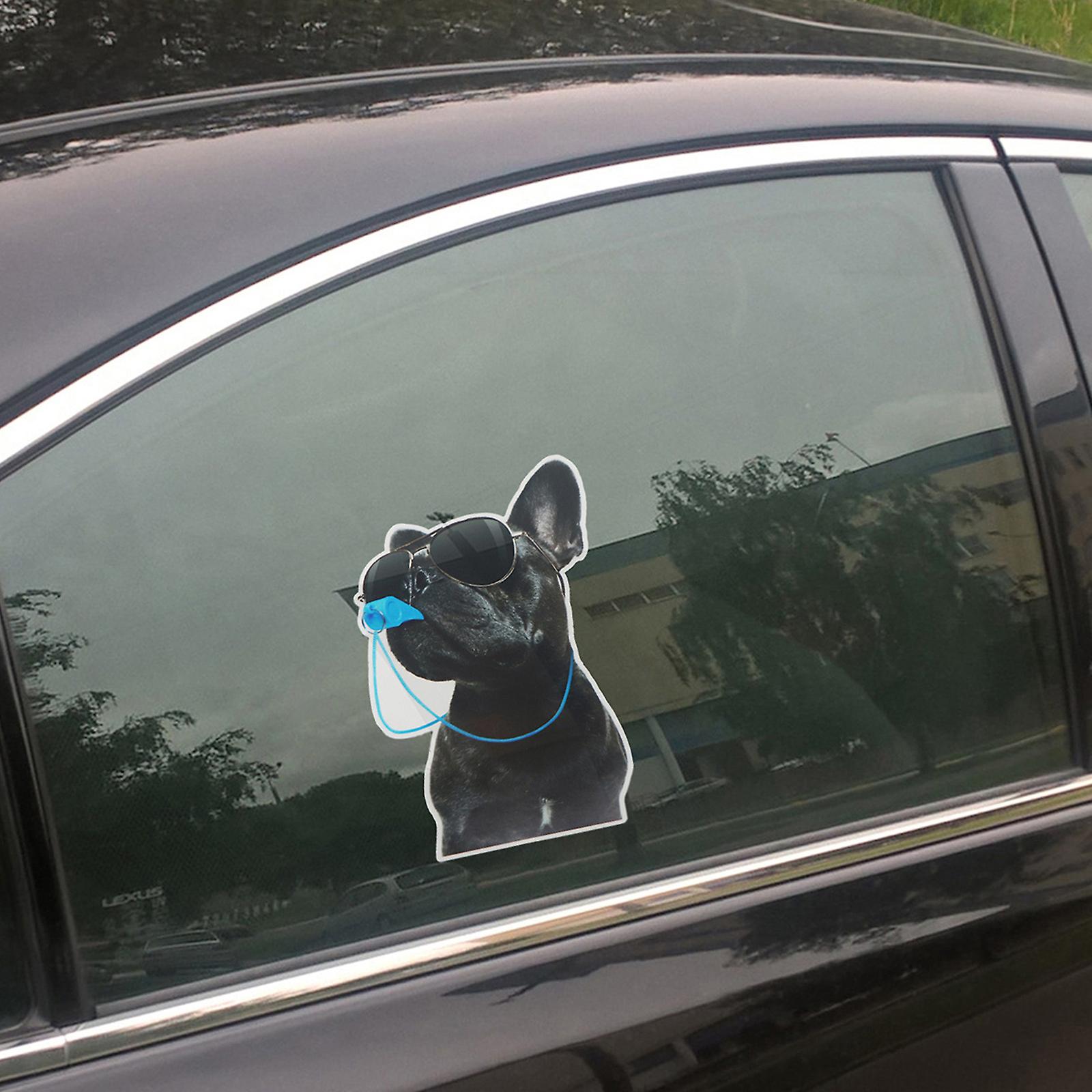 Car Window Decorative Sticker Dog With Whistle Personalized Sticker Decoration For Front And Rear Windshield