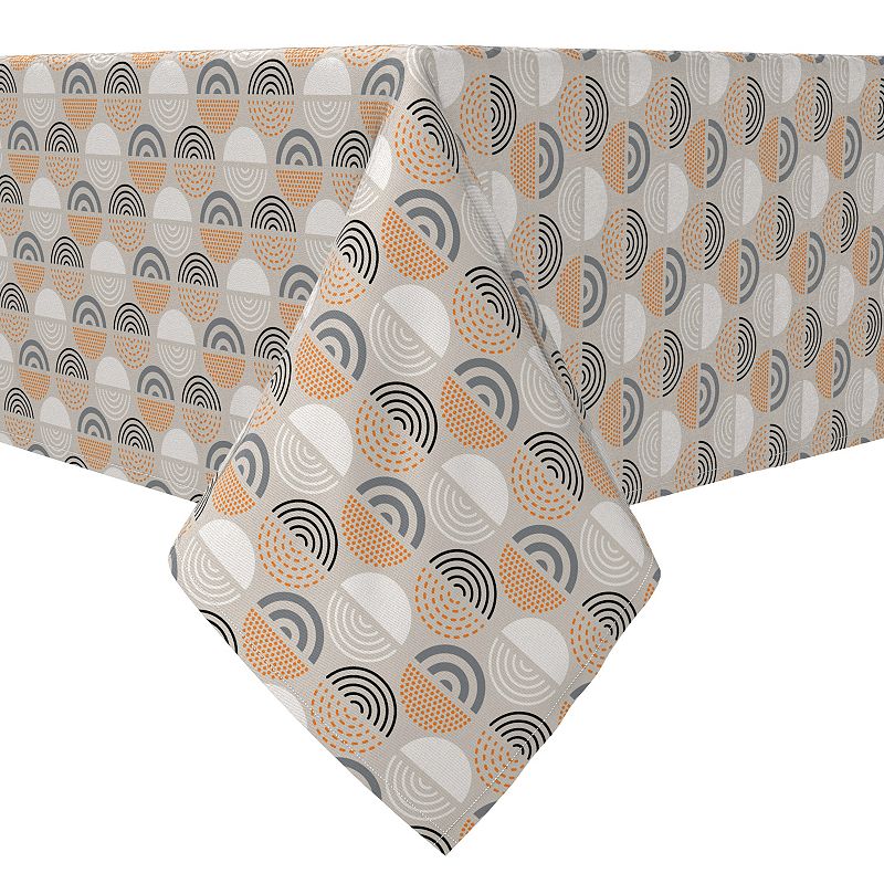 Square Tablecloth， 100% Cotton， 60x60， Patterned Circles Geometric