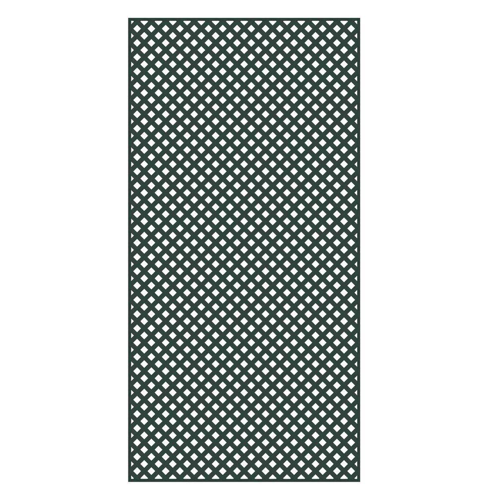 Barrette Outdoor Living 4 ft. x 8 ft. Woodland Green Privacy Diamond Vinyl Lattice - Framed 73004037