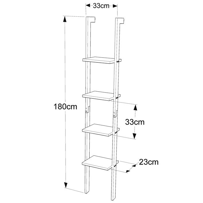 SoBuy FRG15 SCH  4 Tiers Wall Shelf Ladder Shelf Stand Shelf Bookcase