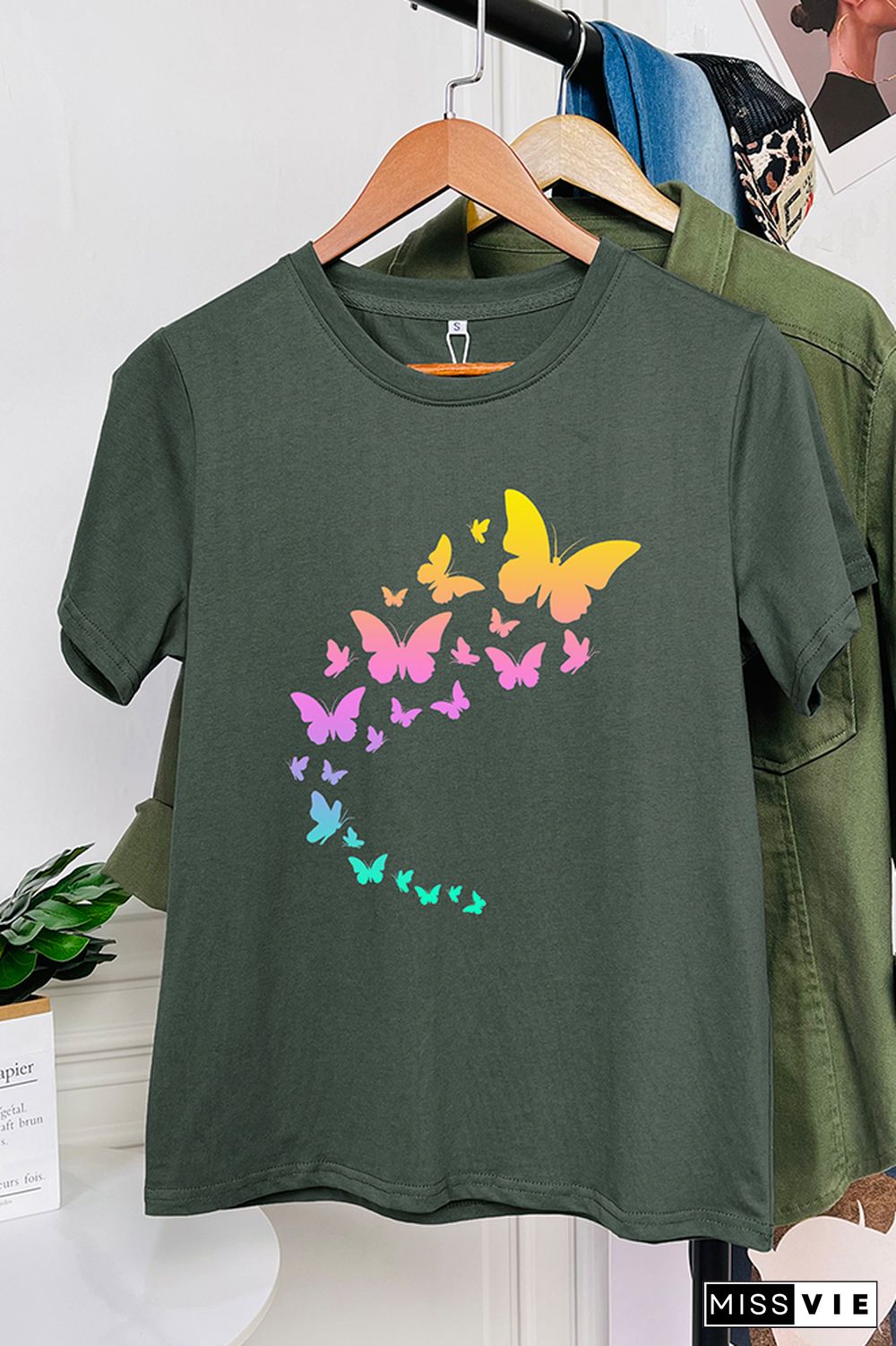 Flying Butterflies Graphic T-Shirt Wholesale