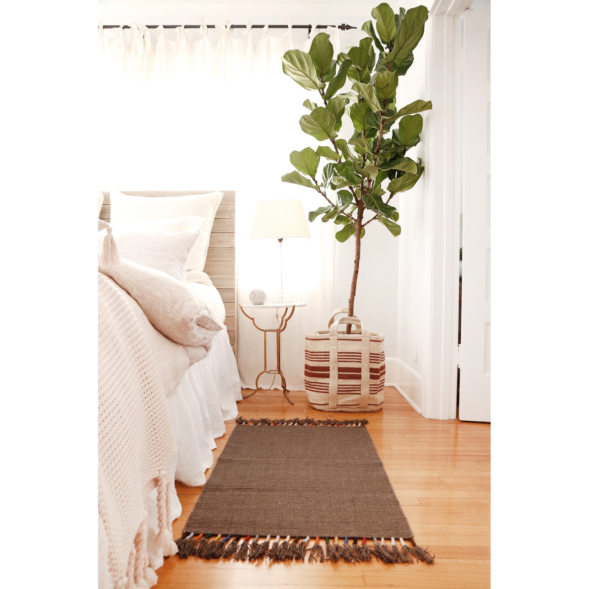 Tassle Handwoven Rug in Mocha in multiple sizes