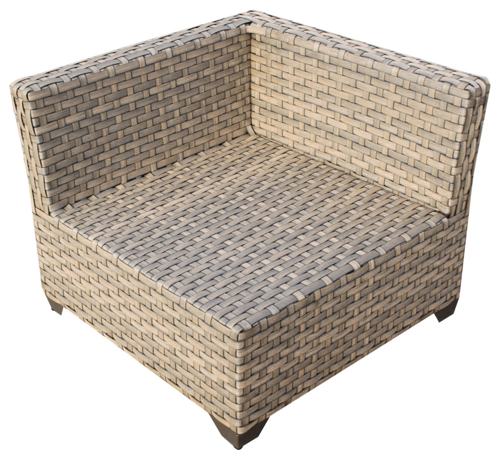 Monterey 5 Piece Outdoor Wicker Patio Furniture Set 05d   Tropical   Outdoor Sofas   by Design Furnishings  Houzz