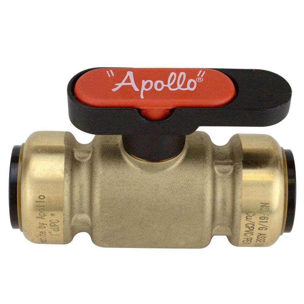 Tectite 1 in. Brass Push-To-Connect Compact Ball Valve with Lockable Handle FSBBV1TX