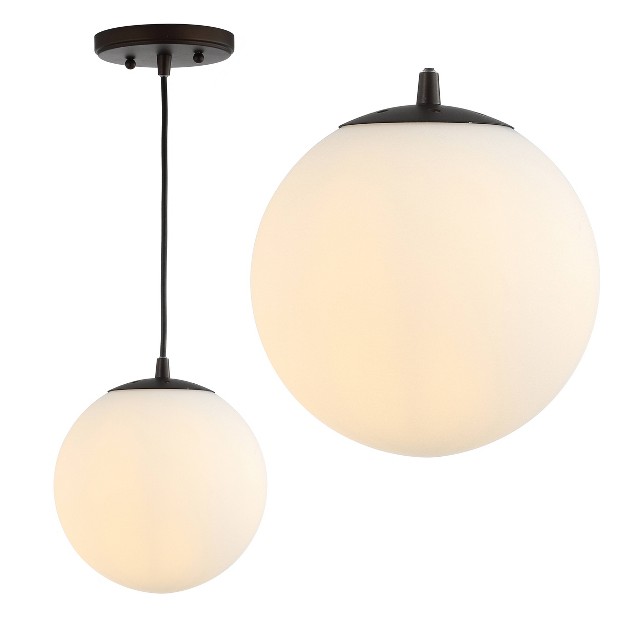 Metal glass Bleecker Globe Pendant includes Led Light Bulb Jonathan Y