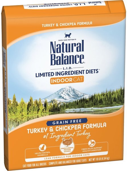 Natural Balance L.I.D. Limited Ingredient Diets Indoor Grain-Free Turkey and Chickpea Formula Dry Cat Food